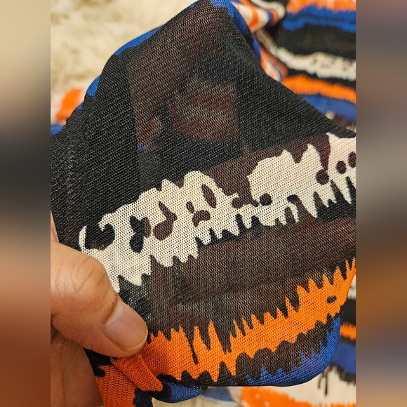 Cowl Neck Mesh Open Dress - Picture 3 of 7